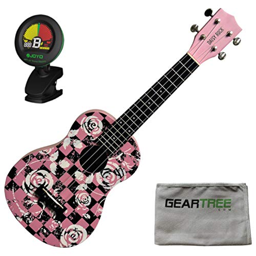 Daisy Rock DRU-3 Punk Pink Concert Ukulele w/Geartree Cloth and Tuner