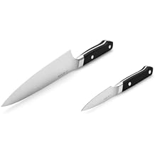 Misen 2-piece Knife Set - 8in Chef - 3.5in Paring - High Carbon Stainless Steel - Black