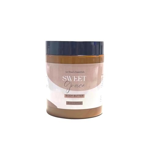 LE SHEA Sweet Grace Inspired Fragrance Type, Body Butter Cream w African Shea Butter, Mango Butter, Vitamin E Oil, Skin Care, Vegan Moisturizer, Dry Cracked Hands Feet Bold Scent 8 oz