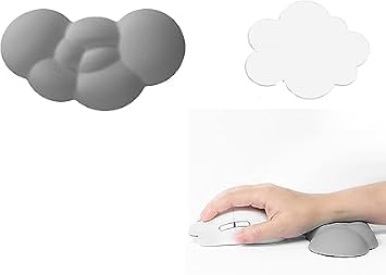 Ergonomic Cloud Mouse Wrist Rest with Coaster, Soft Memory Foam Wrist Support Pad Cushion for Mouse Computer Laptop Office PC Gaming Home, Non-Slip Base, Massage Holes Design, Wrist Pain Relief