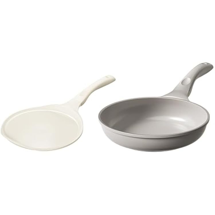 Redchef Nonstick Frying Pan Skillet,Ceramic Frying Pan, Egg & Omelet Pans, Non Toxic, Kitchen Healthy Cookware, PFAS & PTFE & PFOA Free,Induction Compatible, Gray, 9.5 Crepe Pan Nonstick