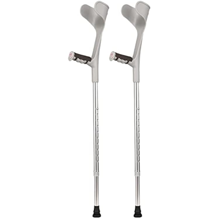 GeRRiT Forearm Crutches Adult, Extendable Open Cuff Crutches, Ergonomic Adjustable Walking Aids, for Seniors Disabled Elderly with Heights 47 - 61