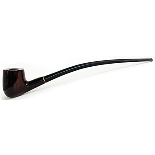10 Full Bent Black Smooth Churchwarden Cherrywood Smoking Pipe