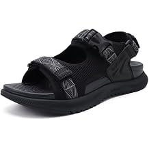 ONCAI Men's Hiking Sandals with Arch Support Mesh Athletic Walking Sandalias Summer Outdoor Cushion Thick Rubber Soles and Recovery Sports Fisherman Sandals Size 7-15