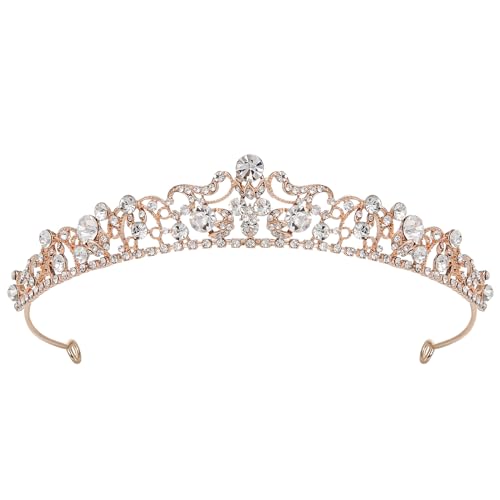 SWEETV Wedding Tiaras and Crowns, Rhinestone Bridal Crown Princess Tiara Headpieces for Women and Flower Girls, Bridgerton Hair Accessories for Birthday Prom Quinceanera