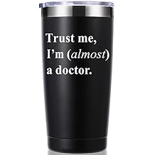 momocici Trust Me, I'm Almost a Doctor 20 OZ Tumbler.Thank You Appreciation Doctor Gifts.Birthday,Christmas,Medical Graduation Gifts for Men Women.Dentist,Physician Travel Mug(Black)