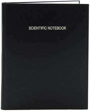 BookFactory Black Scientific Notebook (0.25" Ruled), Hardbound, 48 Pages