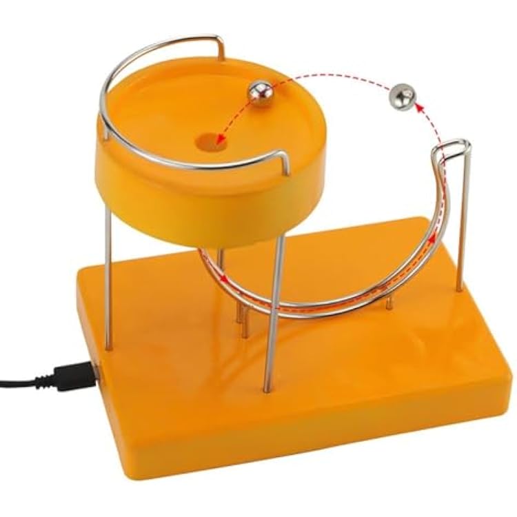 Kinetic-Art Perpetual-Motion Machine, Physical Balance Kinetic-Energy Model, Non-Stop Rolling Ball Toys, Science Art Motion Machine Sculpture Office Home Table DecorYellow