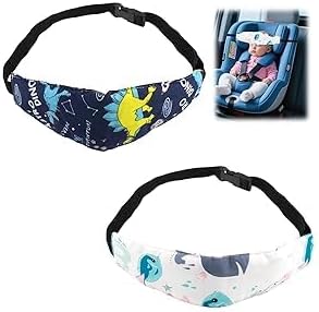 2 Pcs Baby Car Seat Head Support, Baby Head Support for Car Seat, Thickened Cotton Child Seat Headrest, Adjustable Car Seat Head Support for Kids, Child Seat Headrest Neck Support with Belt Protector
