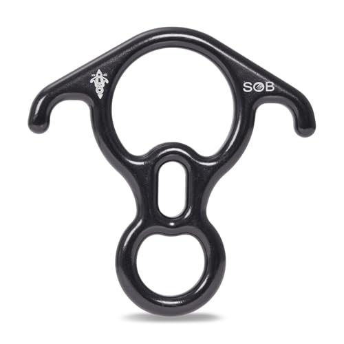 35kN40kN Rescue Figure 8 Descender Large Bent-Ear Belaying and Rappelling Aluminum Magnesium for Climbing, High Rescue, Mountaineering