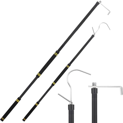 Truck Cargo Retriever Heavy Duty, Cargo Grabber Truck Cargo Retriever 35-77 with Two Hooks Essential Pickup Truck Van RVs Tools Thickened Stainless Steel is Sturdy and Convenient