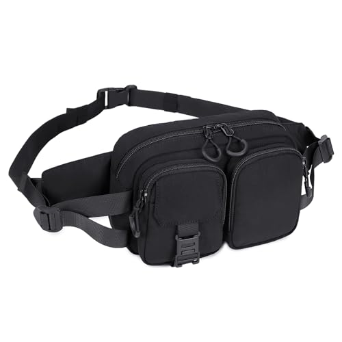 Fanny Packs for Women, Convertible Carry Belt Bag Small Sling Crossbody bags Waist Bag for Men, Black