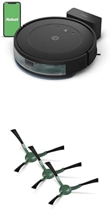 Bundle of iRobot Roomba Essential Robot Vacuum and Mop Combo (Y0140) w/iRobot Roomba Essential Robot Edge-Sweeping Brush, 3-Pack
