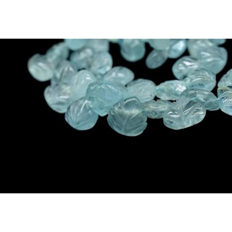 Aquamarine Carved Heart Shape Beads 7 mm Handmade Gemstone Beads for Jewellery Making Aquamarine Beads