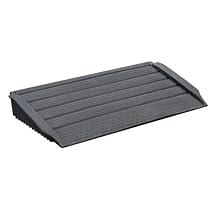 ENPAC Poly Ramp for Job Hut, Black, Recycled Polyethylene, 10-Degree Slope, Ribbed, Non-Skid