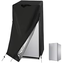 Fridge Cover, Refrigerator Cover, Fridge Wrap,210D Waterproof&Dustproof Cover for Protecting Upright Freezers/Beverage Refrigerator for Cold Rooms, Black,23"W x 23"D x 56"H