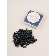 WENNALIFE Hair Extension Beads, 5mm 200pcs Black Micro Ring Beads, Hair Tinsel Beads for I Tip Hair Extensions, Professional & Invisible Silicone Hair Beads