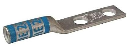 Two Hole Lug Compression Connector, 6 AWG