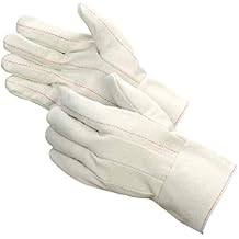 APQ Supply White Heat Resistant Cotton Gloves, Medium, 12 Pair Pack, Non-Slip Grip, Durable Cotton for Welding Grilling Oven Kitchen Industrial Tasks