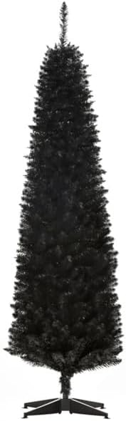 6FT Snow Flocked Christmas Tree, Artificial Christmas Tree with Premium Needles & Foldable Metal Stand, Xmas Tree for Home & Outdoor Decoration