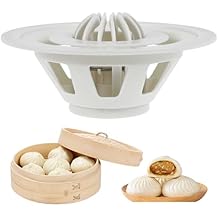 Baozi Maker Machine, Dumpling Momo Maker Machine Big Dumpling Bao Bun Pastry Pie Mold Food Safe Baozi Mold for Home Kitchen Beginners of Use Cleaning (White), 18 * 9cm