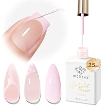 modelones Pink French Tip Liner Gel Polish, 15 ML Light Baby Blush Pastel Color Soft Pale Paint Swirl Nail Art with Fine Line Brush Soak Off U V DIY Home Salon Professional Manicure Gift for Women