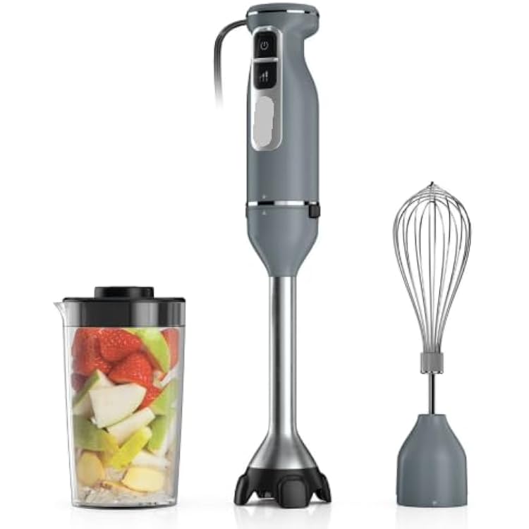 Power Duo Immersion Blender and Whisk, 650 W motor, 3 speeds, color Gray, model CI 200