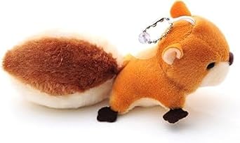 Brown Cartoon Squirrel Plush Keychain, Key Ring Backpack Stuffed Animal Keychain Charms Keyrings