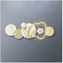 Clock for Wall Art Large Wall Clock Decorative Wall Lamps for Living Room, 3D Modern Flower Wall Lamp Sandstone Painting Mute Clock Fashion Creative Decorative Wall Clock Art Wall Clocks(Green,50*150c