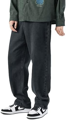 Denim Pants, Men's Fashion Trousers, Long Pants, Straight Sarouel Pants, Jeans, Baggy Pants, Wide Pants, Street Style, Rock, Loose, Large Size, Loose, Spring, Summer, Autumn, Korean Style