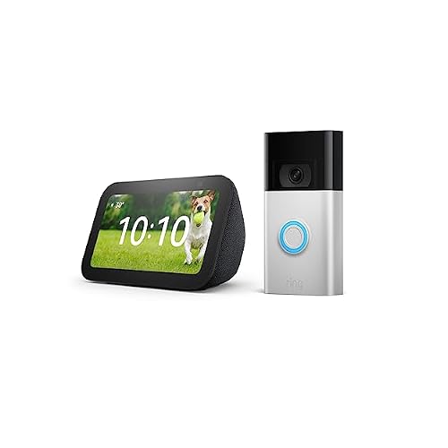 Ring Video Doorbell (Satin Nickel) bundle with Echo Show 5 (3rd Gen)