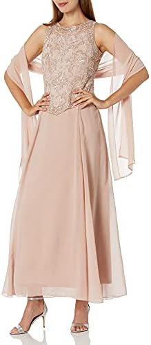 J Kara Womens Sleeveless Mock 2 Piece Beaded Bodice Flare Dress