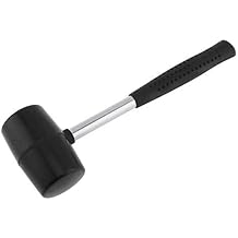 Black Rubber Mallet Rubber Hammer, Soft-Face Hammer Deadhead Rubber Mallet, Anti-Slip Stainless Steel Tube, Rubber Handle Rubber Head Mallet Grip for All Jobs DIY Hand Tool