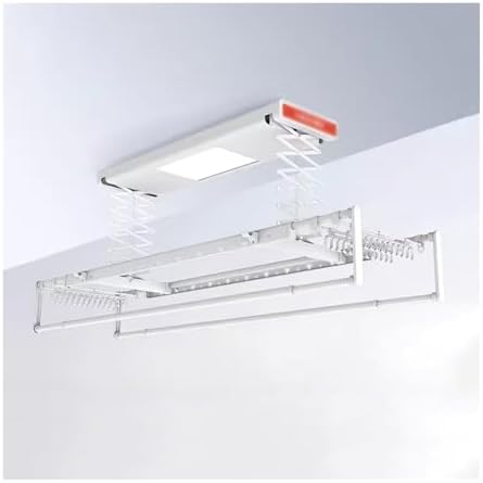 Ceiling Clothes Drying Rack Invisible Electric Clothes Hanger Home Balcony Drying Rack Remote Control Lifting Automatic Telescopic Embedded Drying Clothes Drying Hanger Lift Ceiling-Mounted Airer (Co