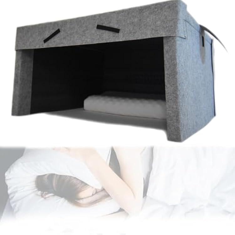 Soundproof and Light-Proof Silent Tent, Foldable Acoustic Felt Panel,Promotes Better Sleep,Sleep Bed Tent