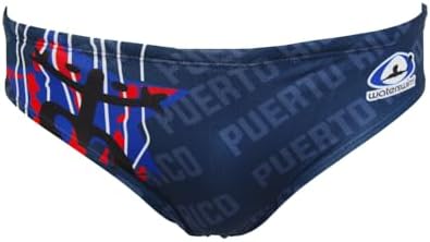 Mens Puerto RICO Coqui Suit Swim Briefs for Swimmers, Water Polo, Underwater Hockey, Underwater Rugby
