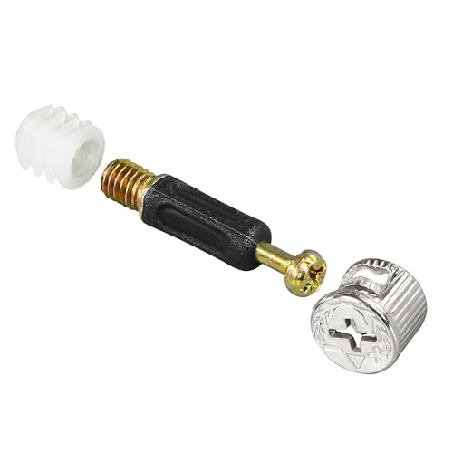 20 Set Furniture Fasteners - 3-in-1 Cam Locks with Black Plastic Sleeve, 1-38  35mm Dowel