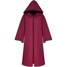 Adrinfly Medieval Hooded Robe,Long Sleeved Wizard Guide, Five Colored Cloak