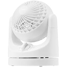 IRIS USA WOOZOO Desk Fan, Oscillating Air Circulator, 3 Speeds, 32ft Max Air Distance, 108ft2 Coverage, 112 Adjustable Vertical Tilt, 27db Quiet Motor, Small Fan for Bedroom, Office, Dorm, White