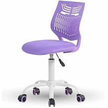 FurnitureR Mordern Small Desk Chair, Ergonomic Study Chair for Teens Boys & Girls, Height Adjustable 360 Swivel Kids Rolling Chair for Home/Bedroom/School/Study Room, Purple