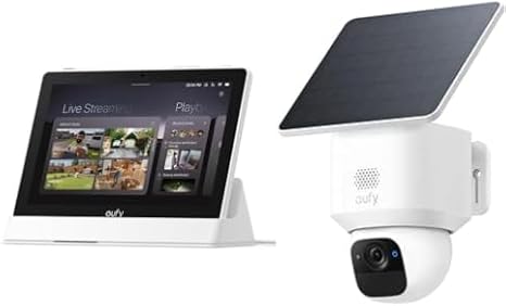 eufy Security Solar Security Camera Outdoor Wireless, with Smart Display E10, Smart Home Hub, 8" Control Panel,64GB EMMC