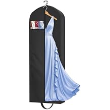MISSLO 65" Long Garment Bags for Travel for Women 4" Gusseted Dress Bags for Gowns Waterproof Dress Protector Bag for Closet Storage Clothing Covers for Hanging Clothes Wedding Dresses Storage