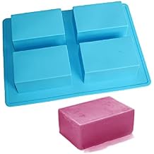 X-Haibei Plain Basic Rectangle Thick Bar Soap Mold Half-Handsize Silicone Mould for Bath Supply 3oz per Cell