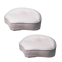Casting Boat Seat, Marine Grade Vinyl Exterior Universal Pro Casting Deck Seat for Fishing Jon Bass Tracker Pro Butt Chair, White, 2-Pack