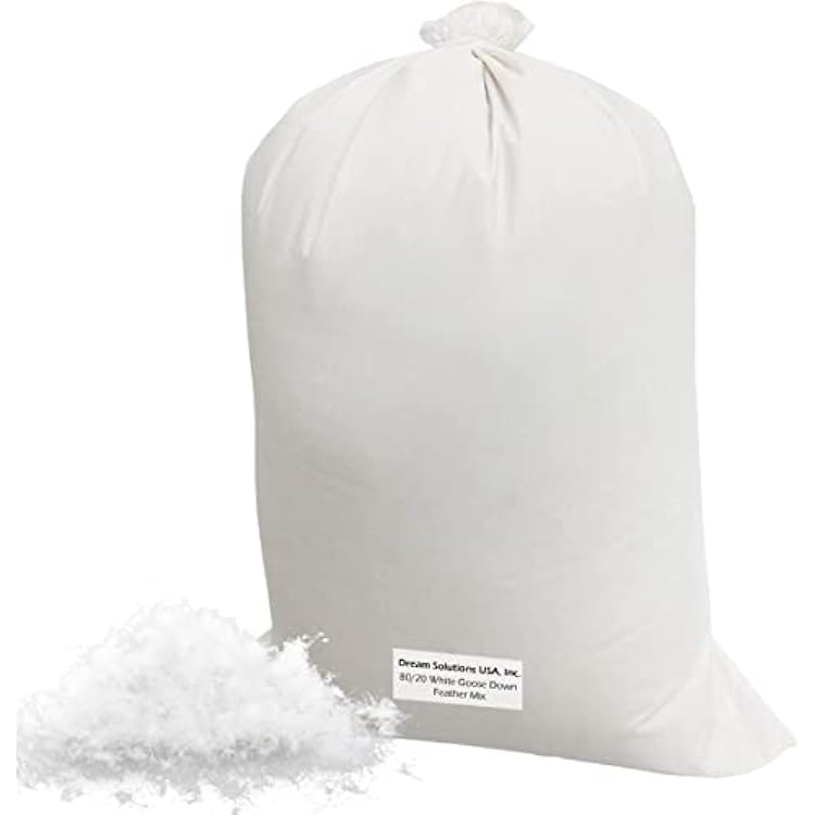 DS Solutions USA Bulk Goose Down Filling 8020 100% Natural White Down and Feather 12 lb. Fill Stuffing Comforters, Pillows, Jackets, Cushions, Crafts, etc Ultra-Plush Hungarian Softness