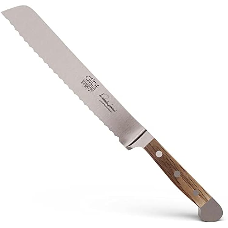Gude Alpha Barrel Oak Series - 8 Bread Knife - Made in Solingen, Germany Since 1910 - Rare Oak Wood, Over 80 Years Old.