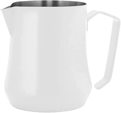 Metallurgica Motta 17 oz Stainless Steel Tulip Milk Frothing Pitcher, White