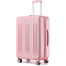Kono Lightweight 24 Inch Expandable Luggage with Quiet Spinner Wheels TSA Lock, Scratch and Drop Resistant PC+ABS Hardside Durable Medium Checked Suitcase, Pink