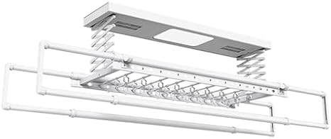 Ceiling Clothes Dryer Aluminium and Steel Electric Clothes Dryer with Remote Control,Electric Towel Drying Rack 120cm, Retractable Indoor Clothes Drying Rack, Ceiling-Mounted, 35kg Load Capa