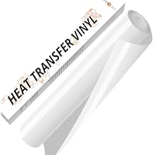 HTVRONT White HTV Vinyl Roll - 12" x 10ft White Iron on Vinyl for All Cutting Machines, Heat Transfer Vinyl Rolls for t Shirts - Easy to Cut & Weed for Heat Vinyl Design